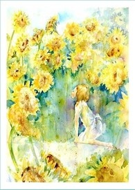 未完成的畫作──七彩的向日葵
